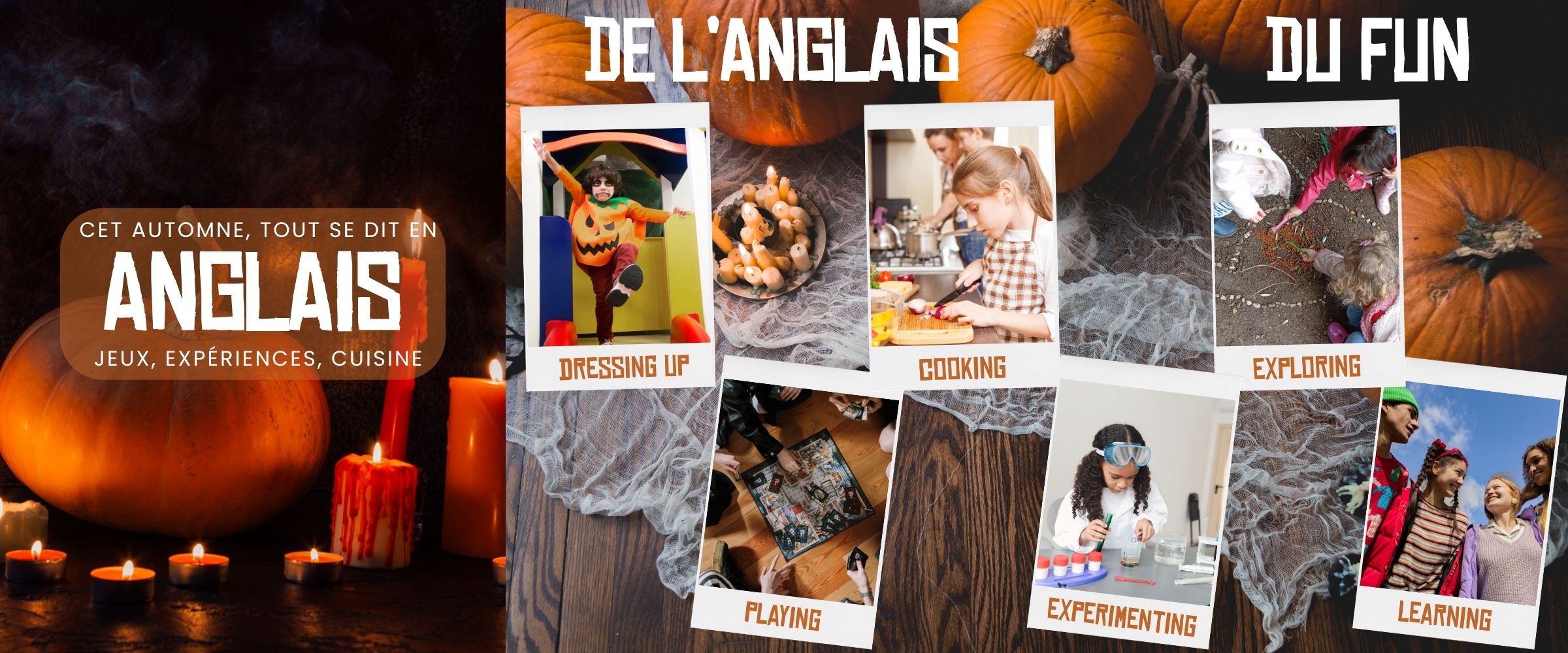 Stage de vacances Halloween chez Enjoy English à Montpellier - jeux, cuisine et expériences en anglais